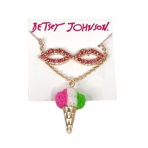 Betsey Johnson Lips and Ice Cream Cone Earring Set
